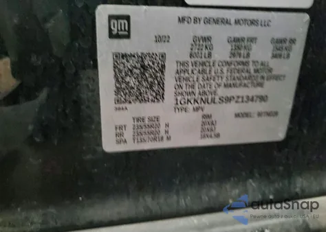 2023 GMC Acadia Slt z USA, uszkodzony, nr VIN 1GKKNULS9PZ134790